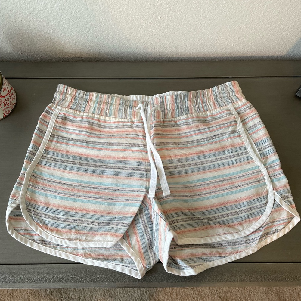 Athleta Striped Linen Shorts 6